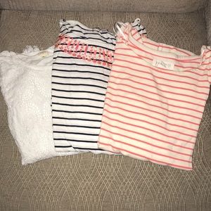 Trio of nautical 3/4 length tees
